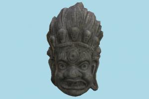 Maya Tribal Mask idol, sculpture, statue, ancient, tribal, artifact, mayan, asian, aztec, shiva, ritual